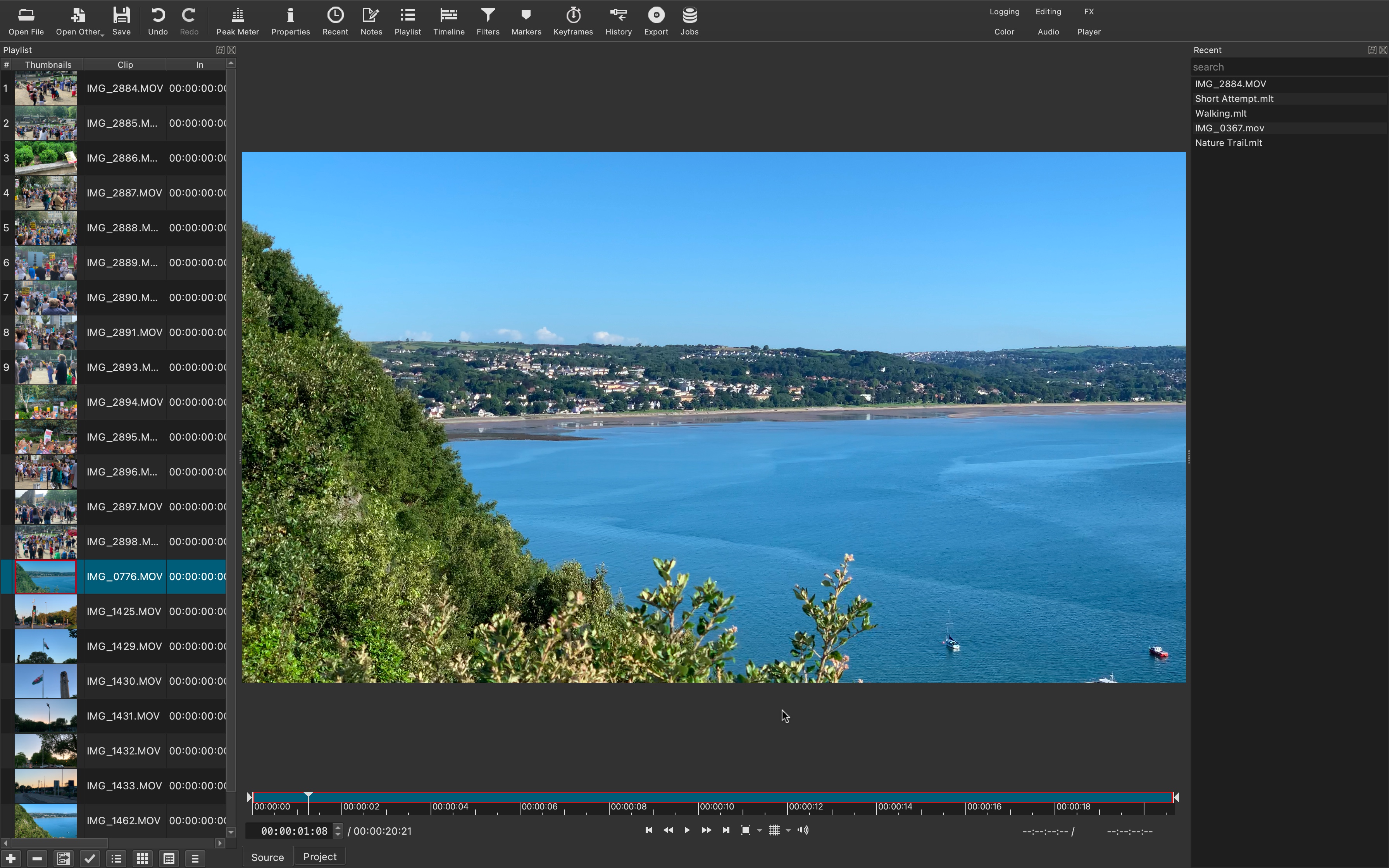 Screenshot of free video editor Shotcut