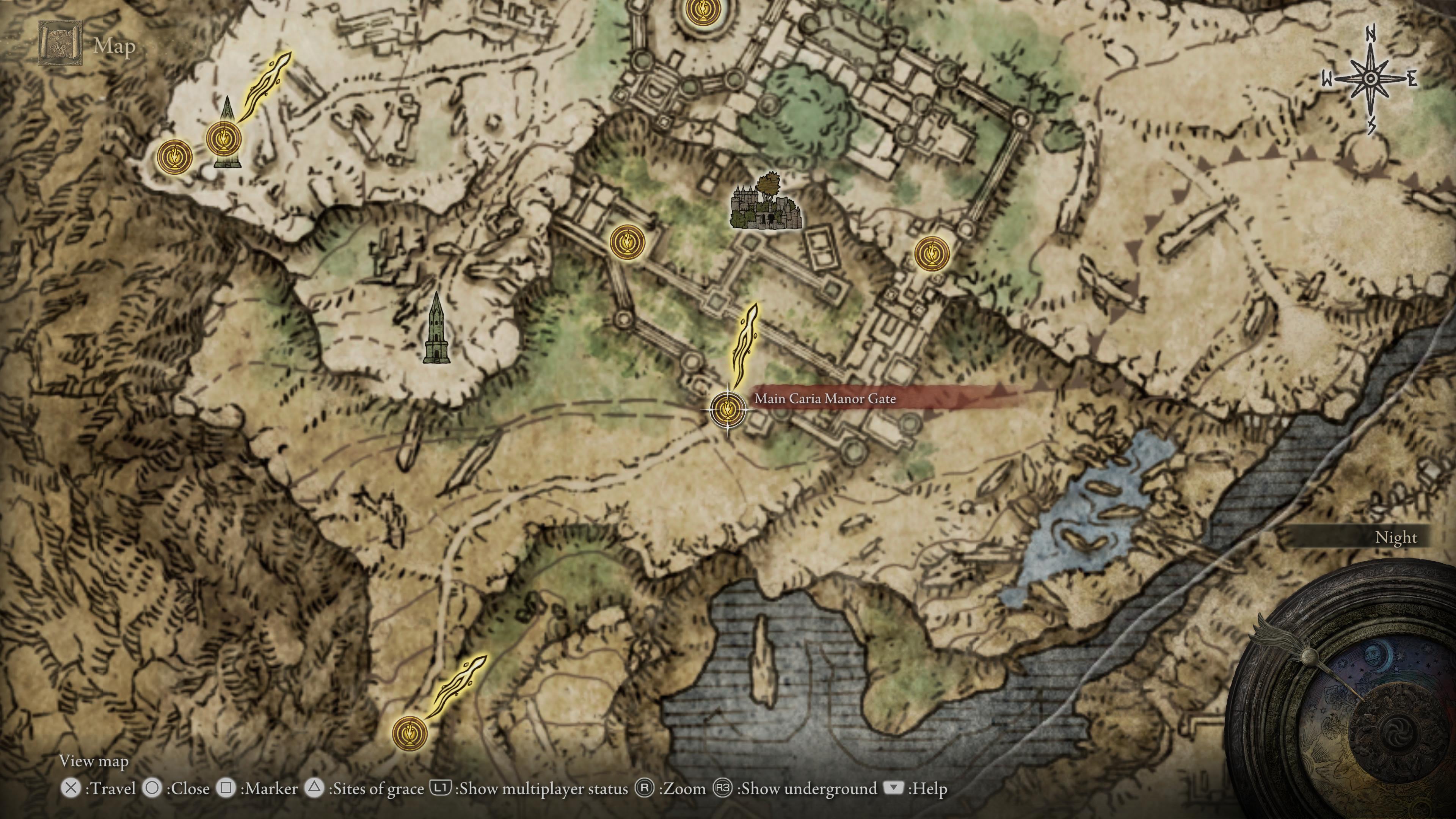 Main Caria Manor Gate location