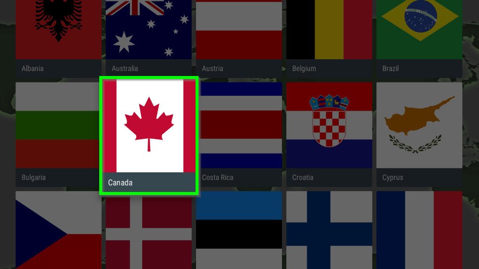 ProtonVPN location choices