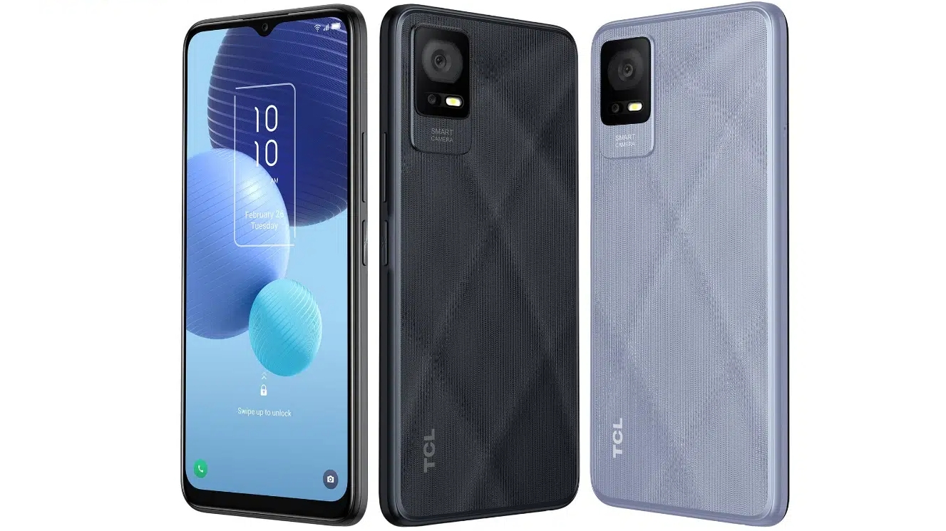 A TCL 406 from the front and back