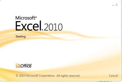 excel splash screen