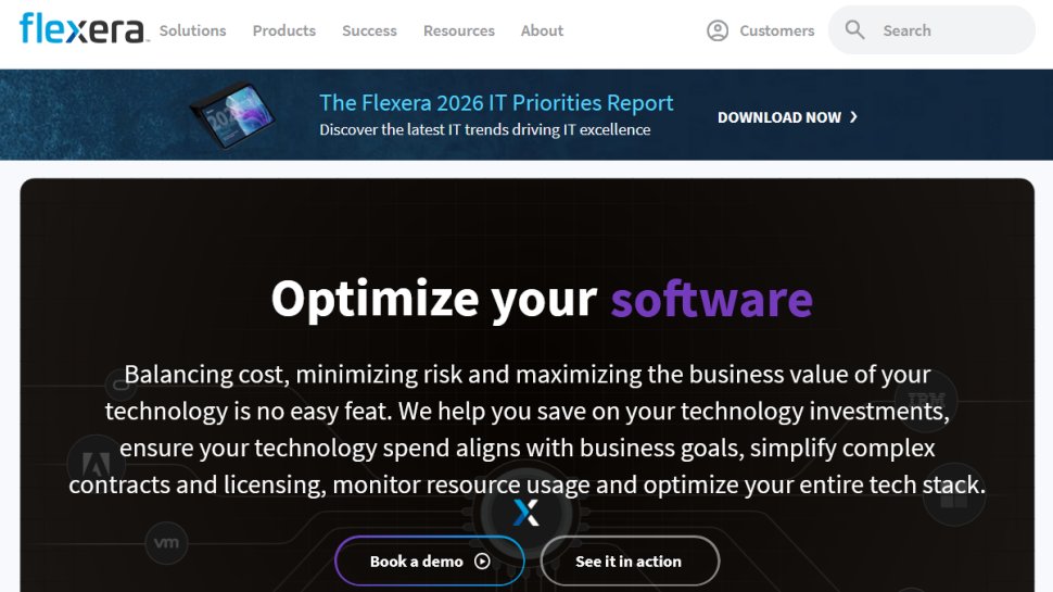Flexera website screenshot (November 2025).