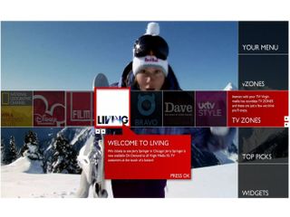 Virgin's new EPG concept - an official picture