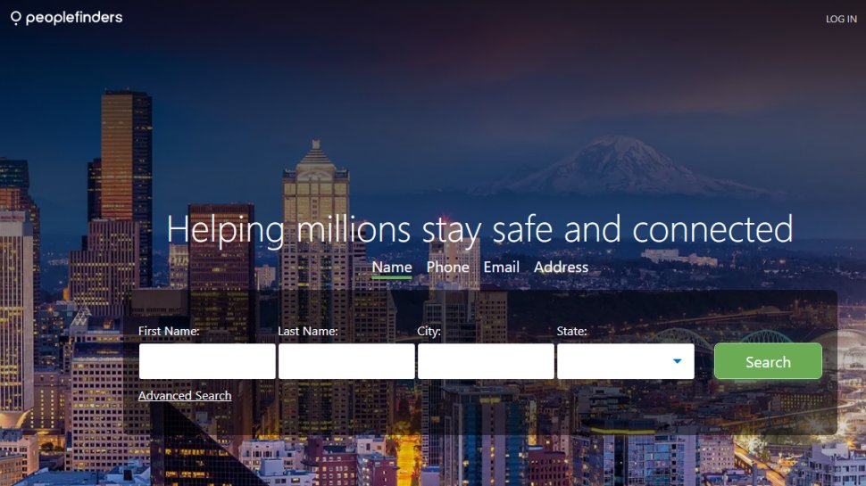 PeopleFinders website screenshot.