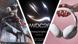 Edward Kenway leaping next to the Sony Collexion headphones and the WWDC 2026 invite.