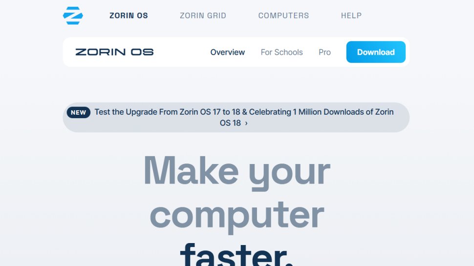 Zorin OS website screenshot (December 2025).