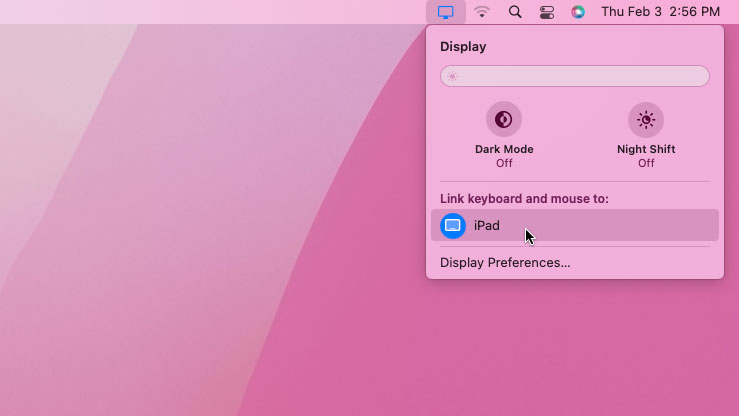 Screenshot of Universal Control feature in macOS