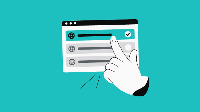 Graphic of Surfshark's web content blocker, promo image of the new allowed website list feature