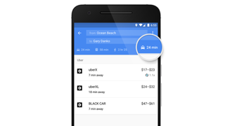 Google Maps Uber fares
