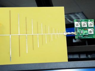 A close-up of the RF cochlea and antenna