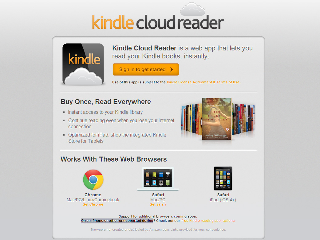 Kindle Cloud Reader - nice workaround for Kindle-loving iPad owners