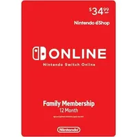 Nintendo Switch Online 12 month family membership, 12 months Nintendo Switch Online 12 month family membership, 12 months
