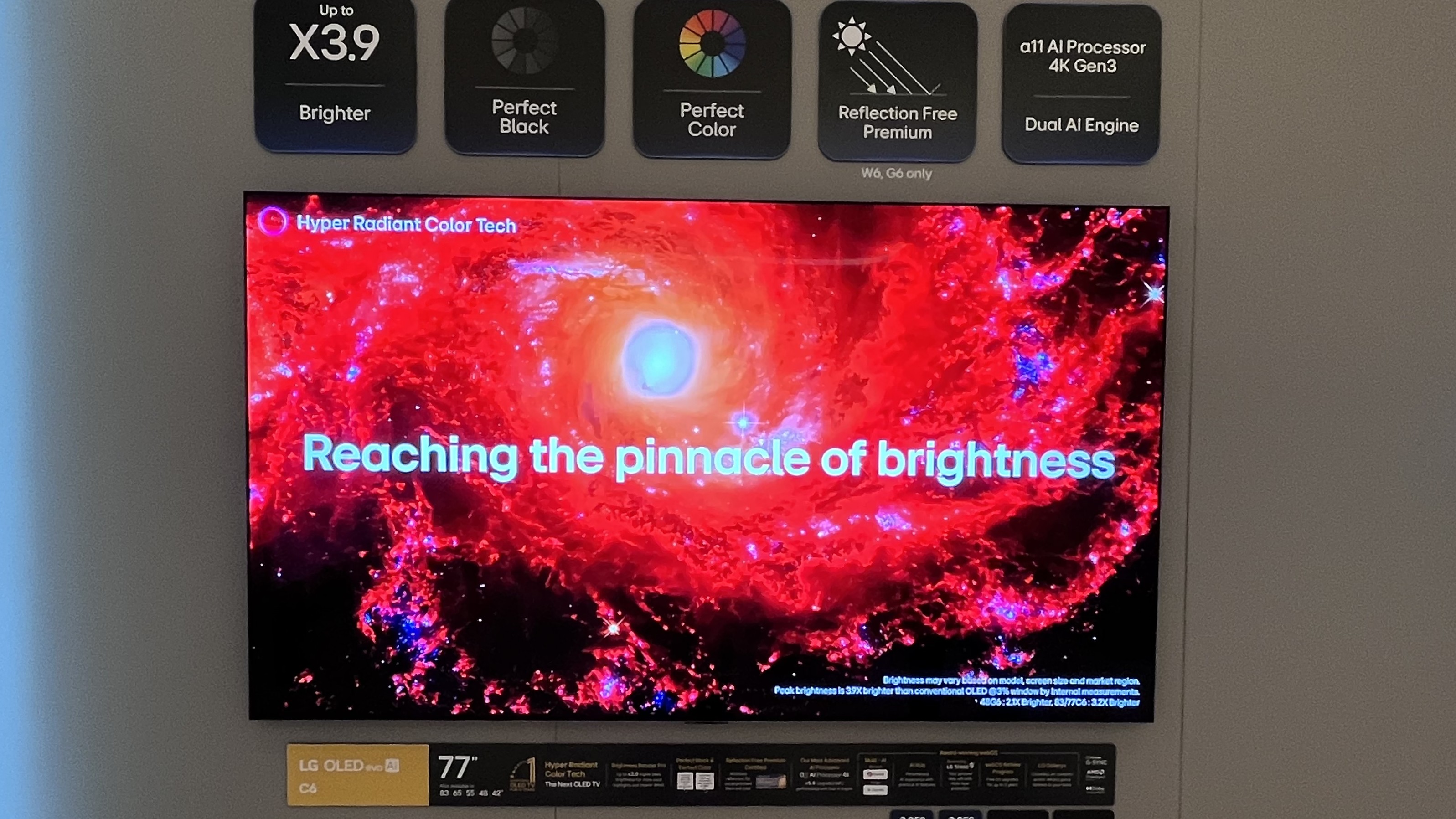 LG C6 OLED TV showing red celestial image
