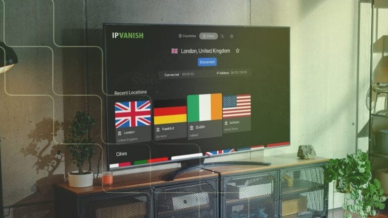 IPVanish VPN app on Apple TV, promo image