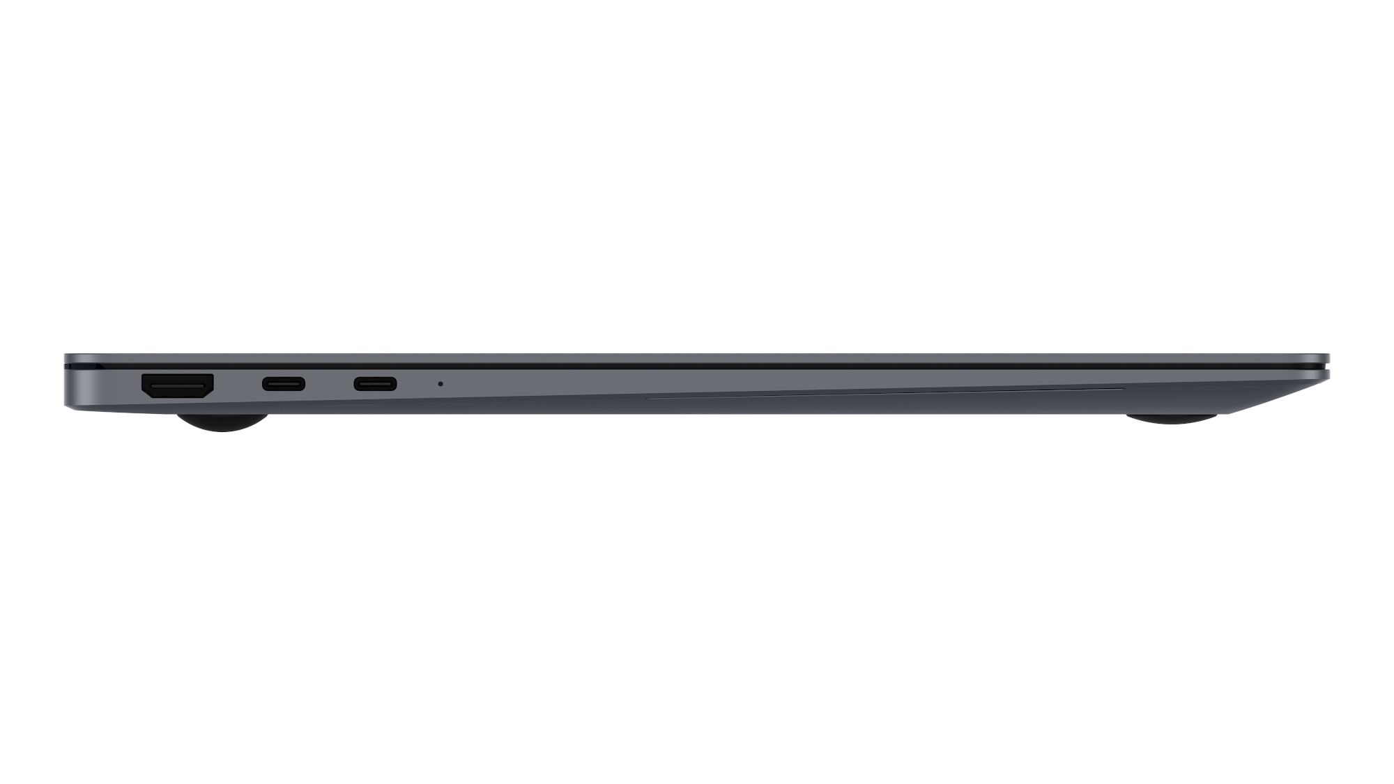 Samsung Galaxy Book6 Pro laptop closed side profile showing ports