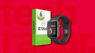best Apple Watch screen protectors against a Red TechRadar background