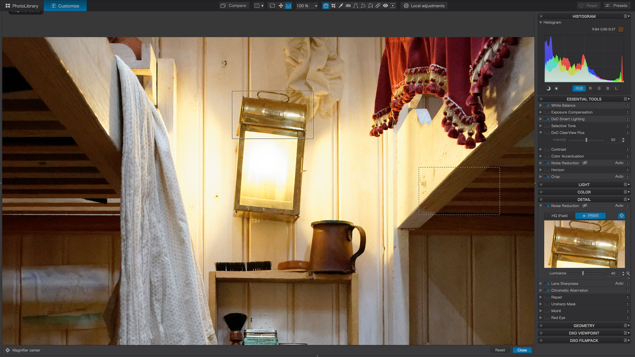 DxO PRIME denoise is another feature only available in the Elite edition but it's worth it for the remarkable results it can achieve with high ISO images.