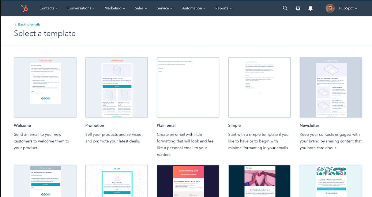 HubSpot Email Templates