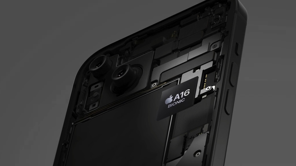 The A16 Bionic chipset in an iPhone 15