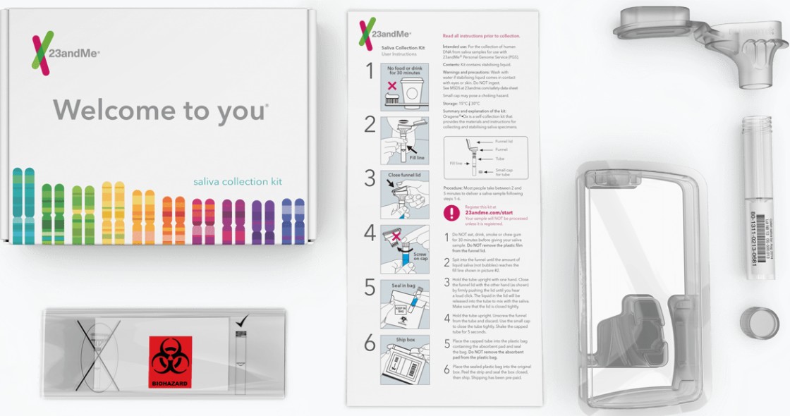 Contents of DNA testing kit