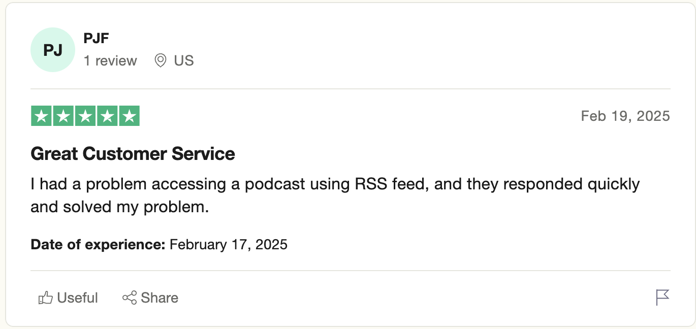 Podbean customer support review