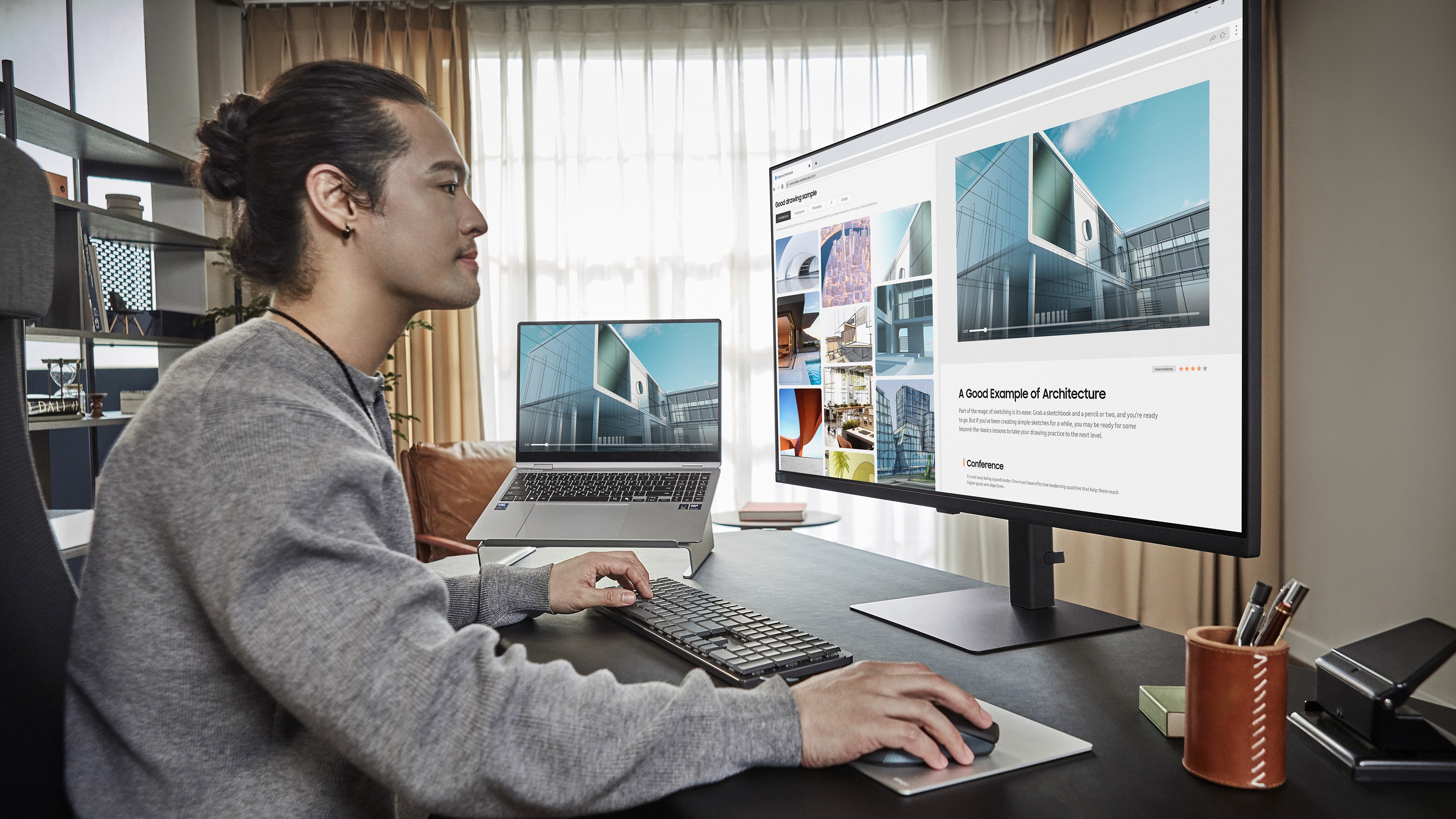 Samsung ViewFinity S8 37-inch monitor promotional images