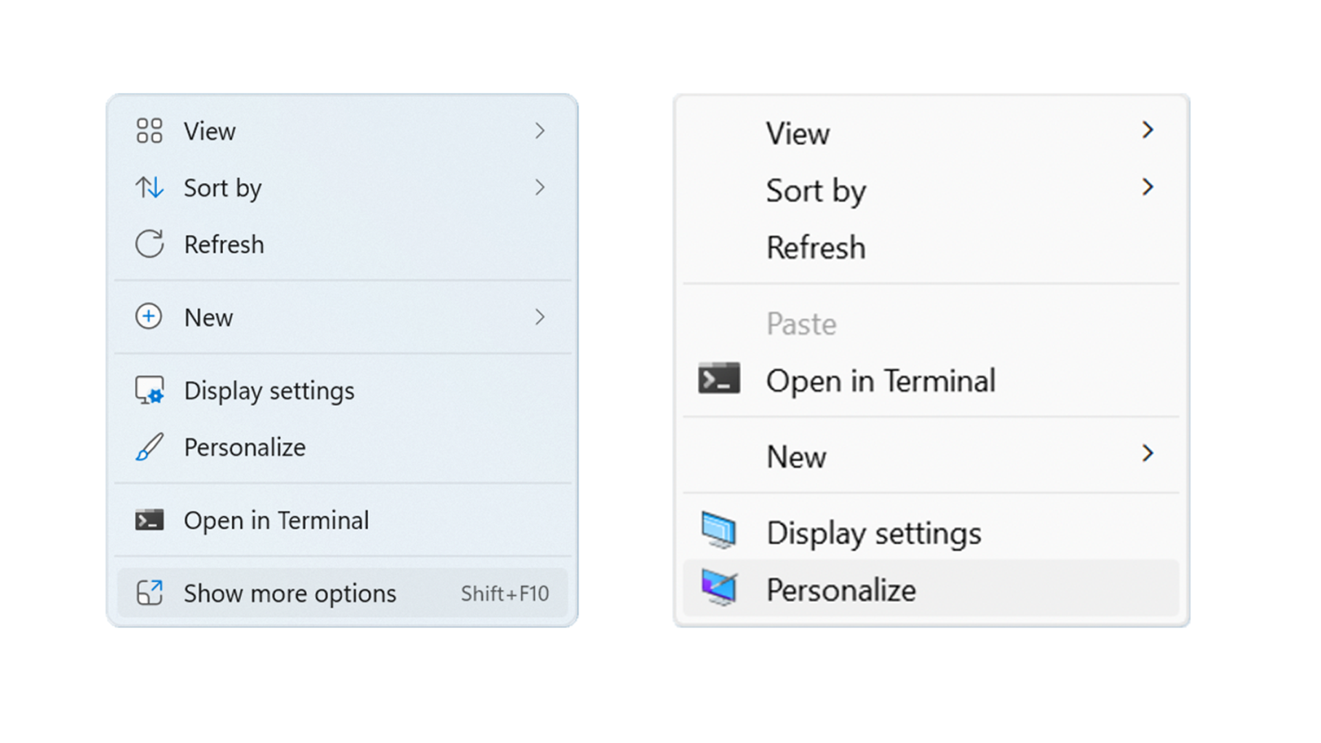 Windows 11 right-click menu