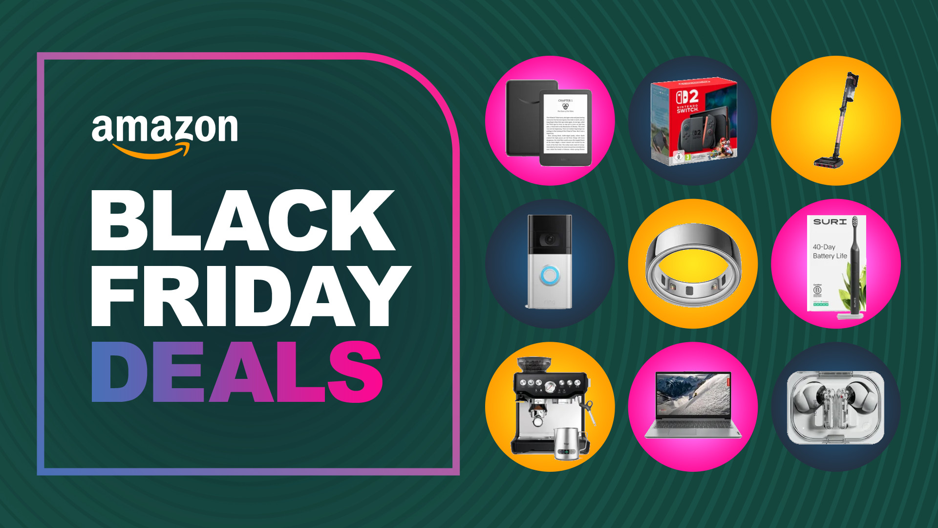 Collage of tech from the Amazon UK Black Friday sale