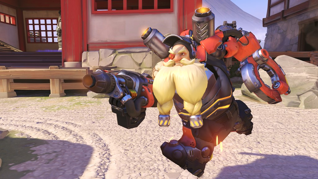 Torbj&ouml;rn running with his weapon outstretched