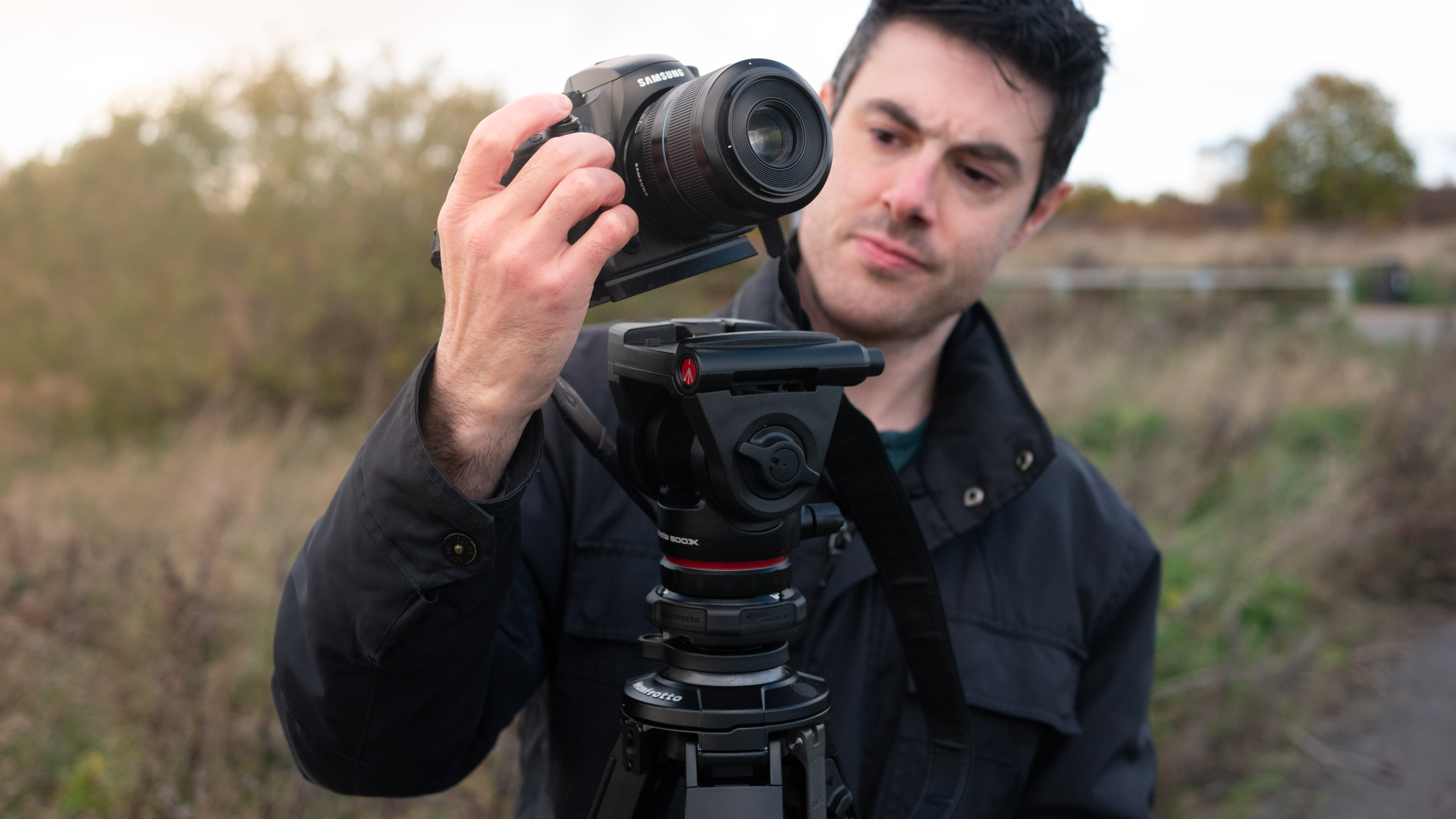 The Manfrotto One hybrid tripod outside