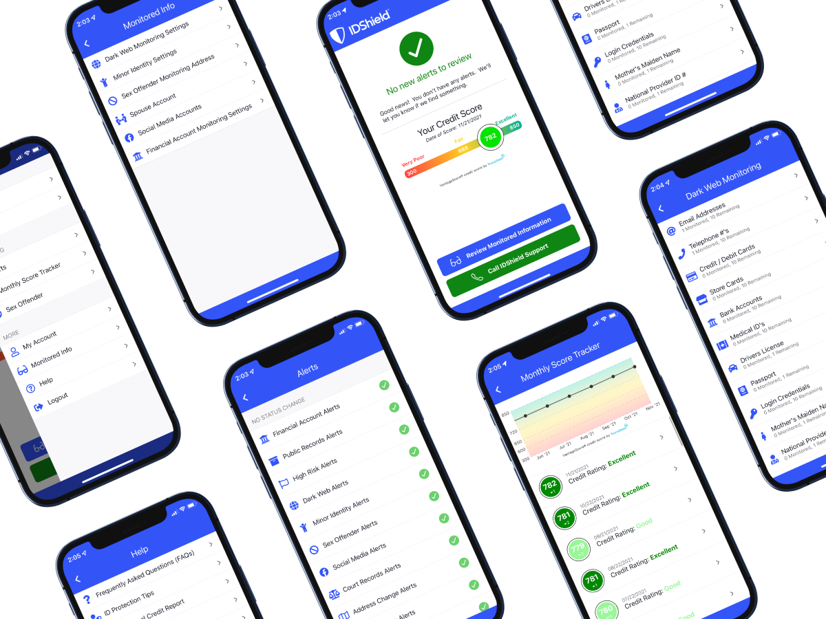 IDShield monitoring features