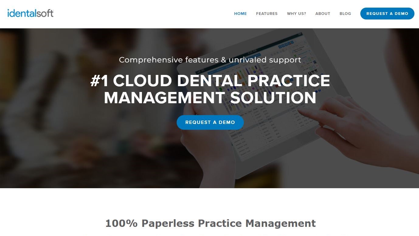 Website screenshot for iDentalSoft