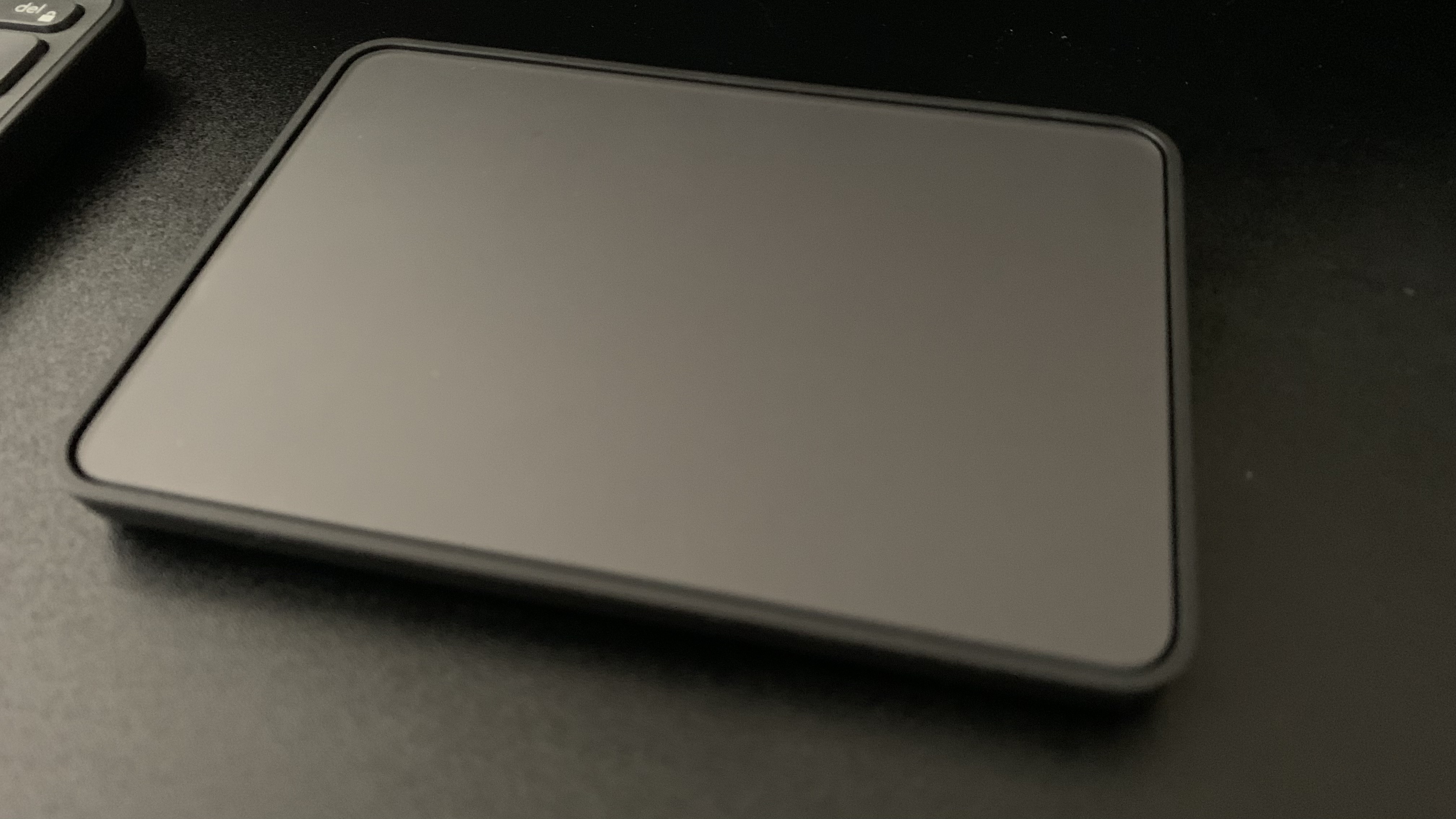 The Logitech Casa trackpad on a table