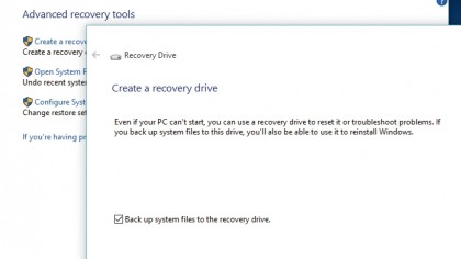 4. Create recovery drive