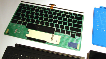 The touch resistors inside the Touch Cover; these are the actual keys