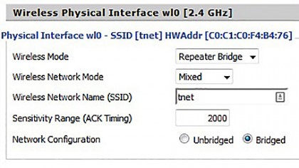 Router settings