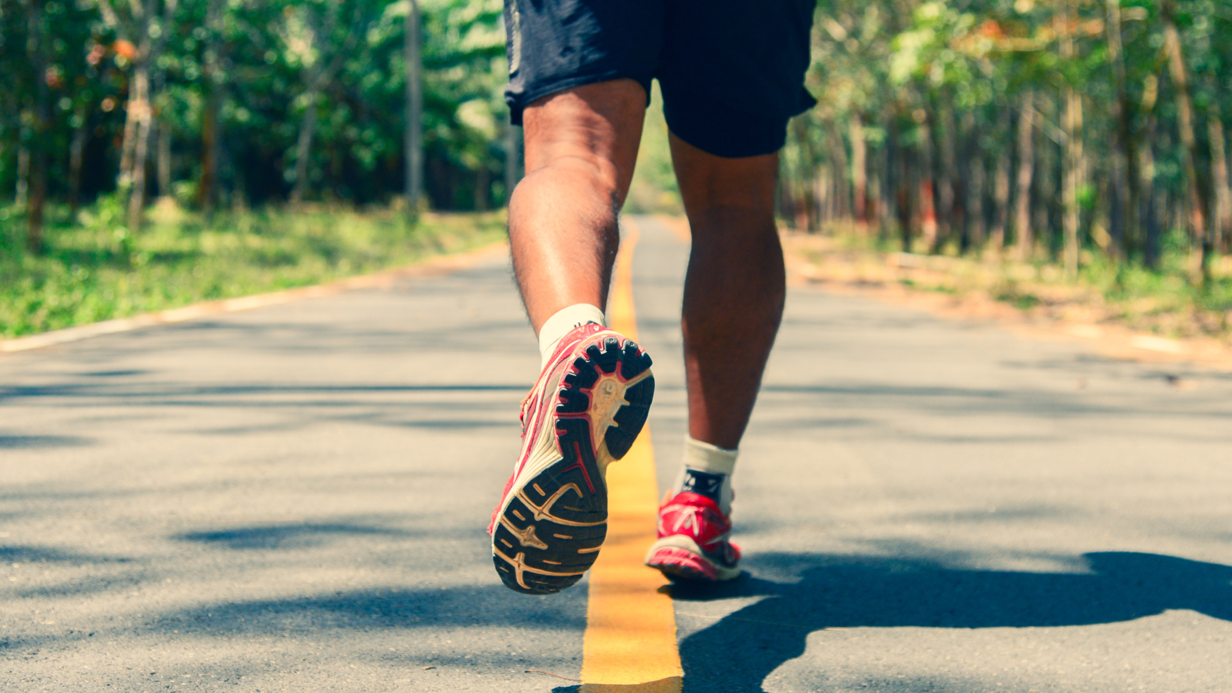 Man running on roads