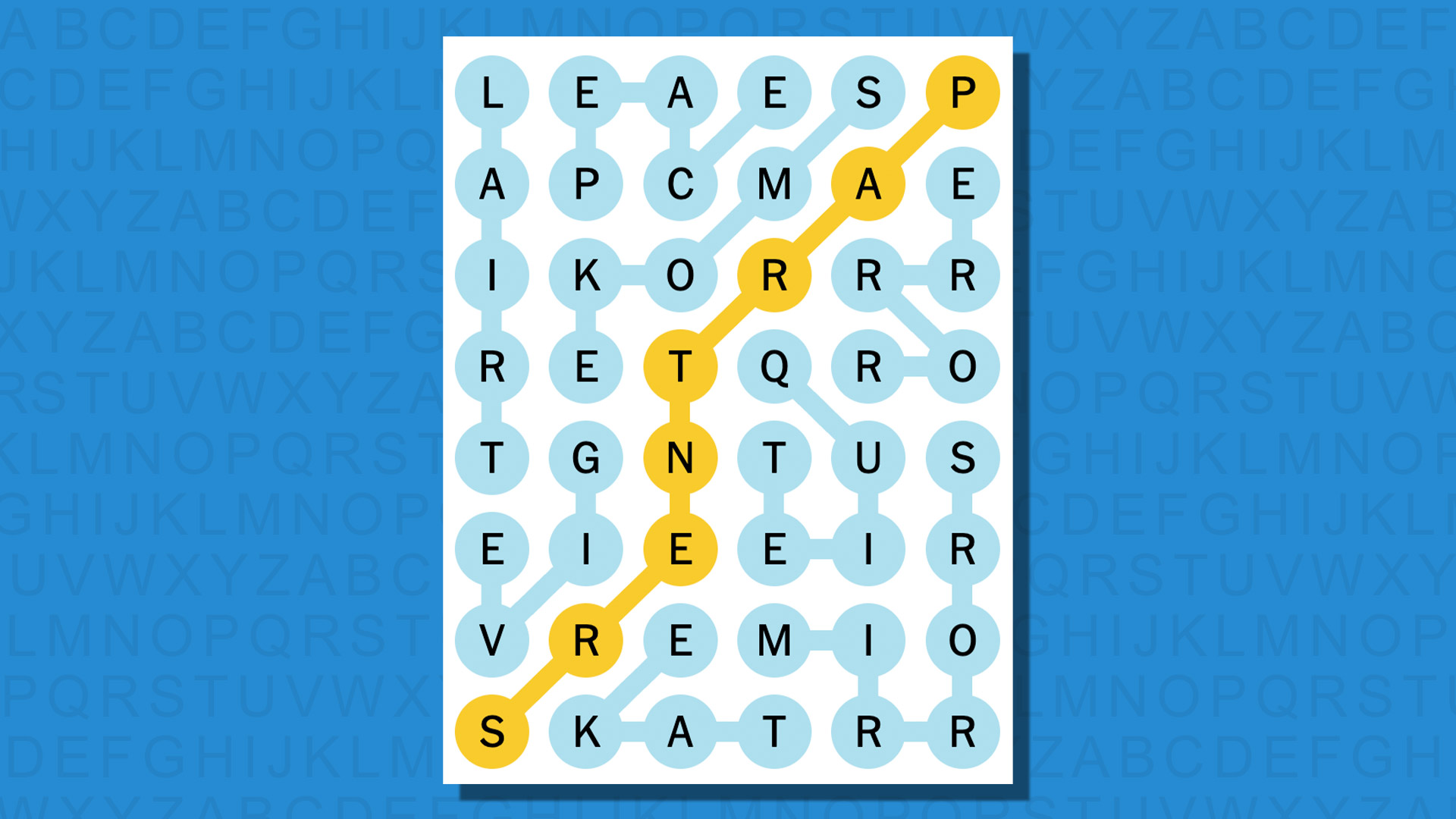 NYT Strands answers for game #43 on a blue background