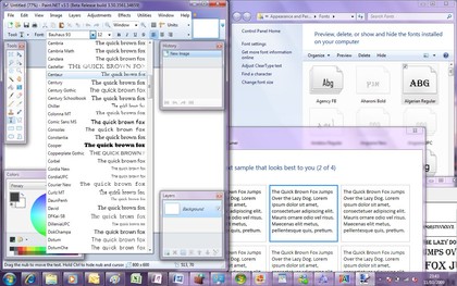 text in windows 7