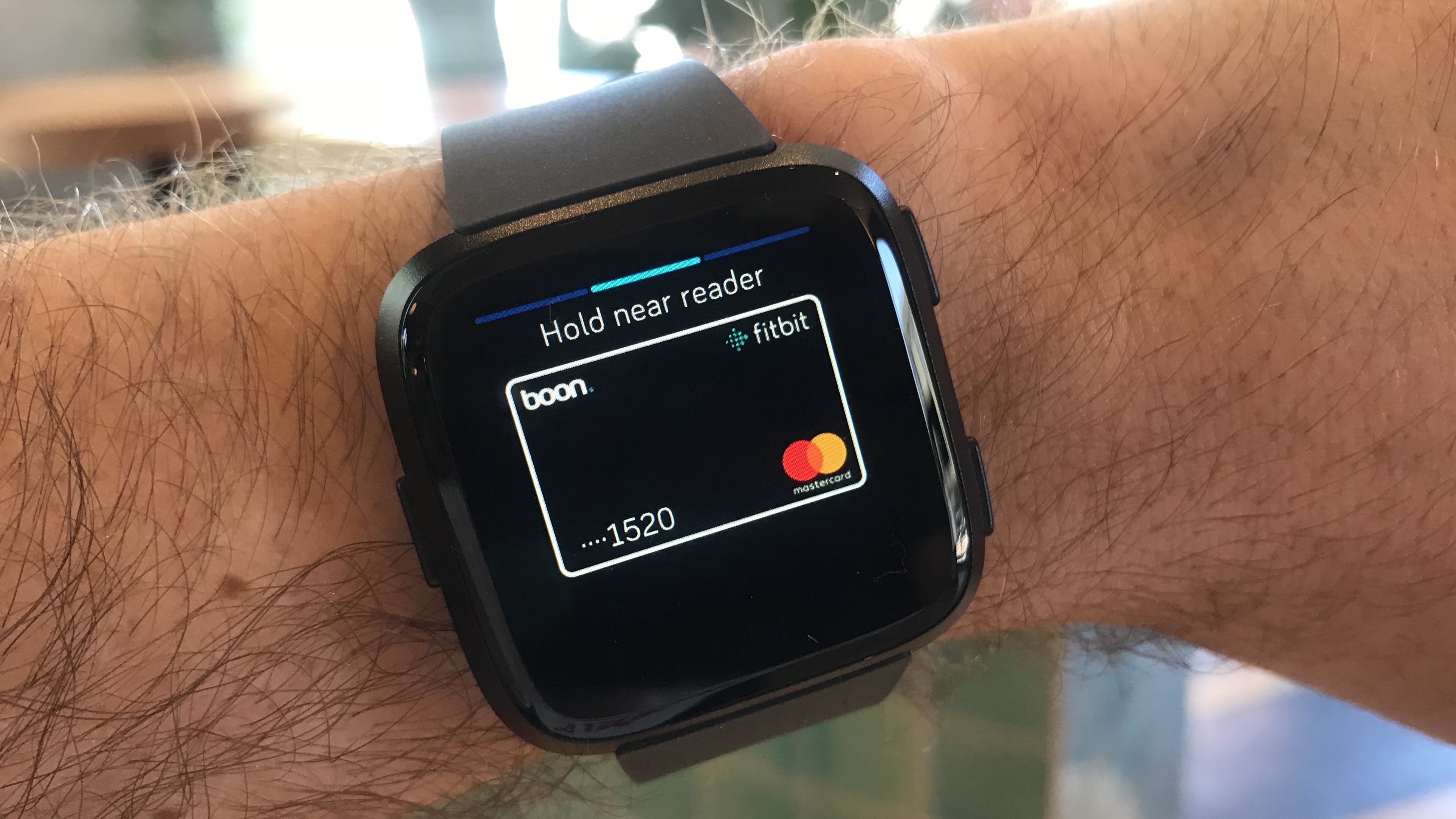 You can't make contactless payments with the Versa Lite. Image credit: TechRadar