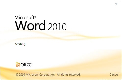 word splash screen