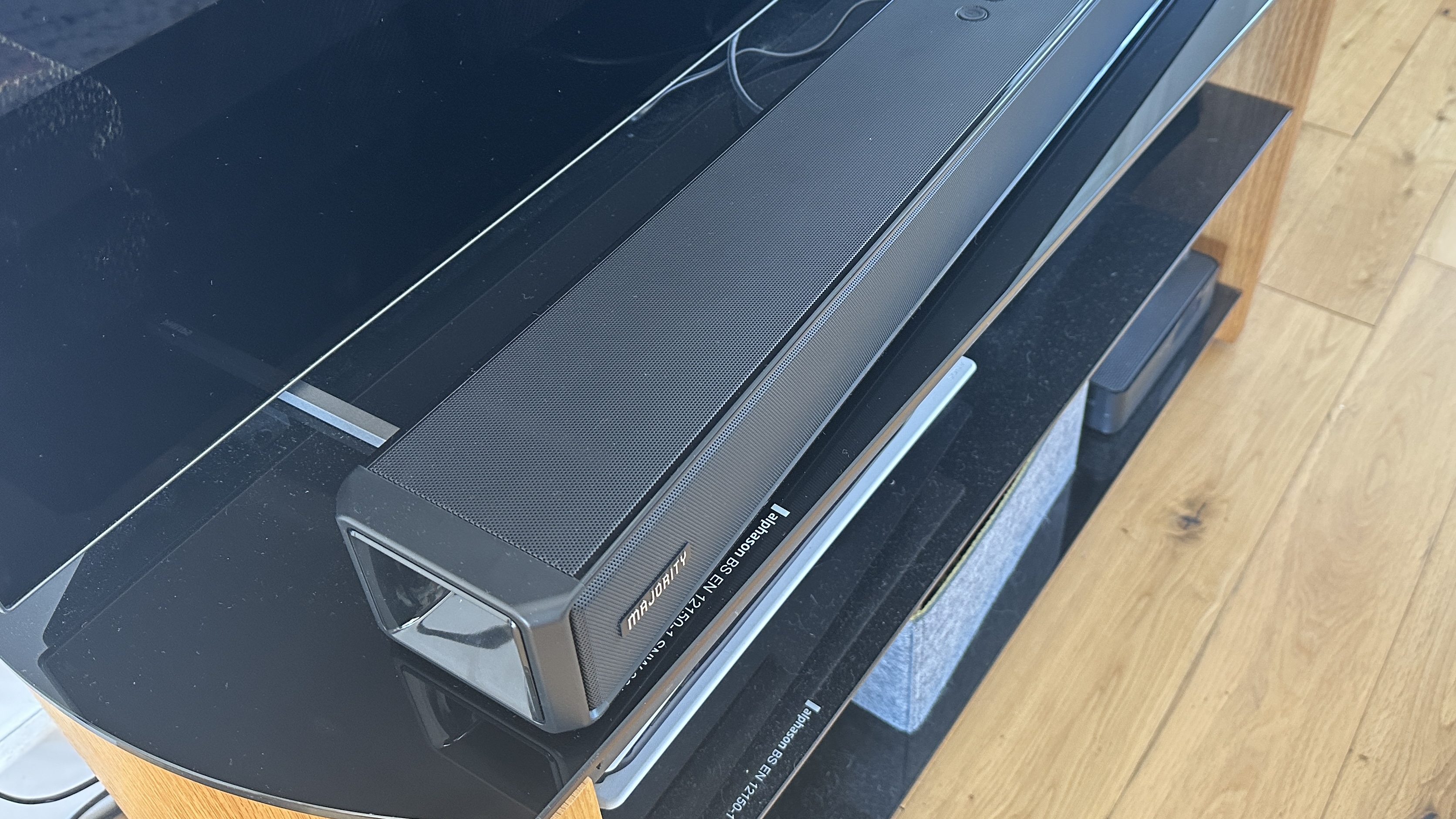 Majority Sierra Plus soundbar in a living room