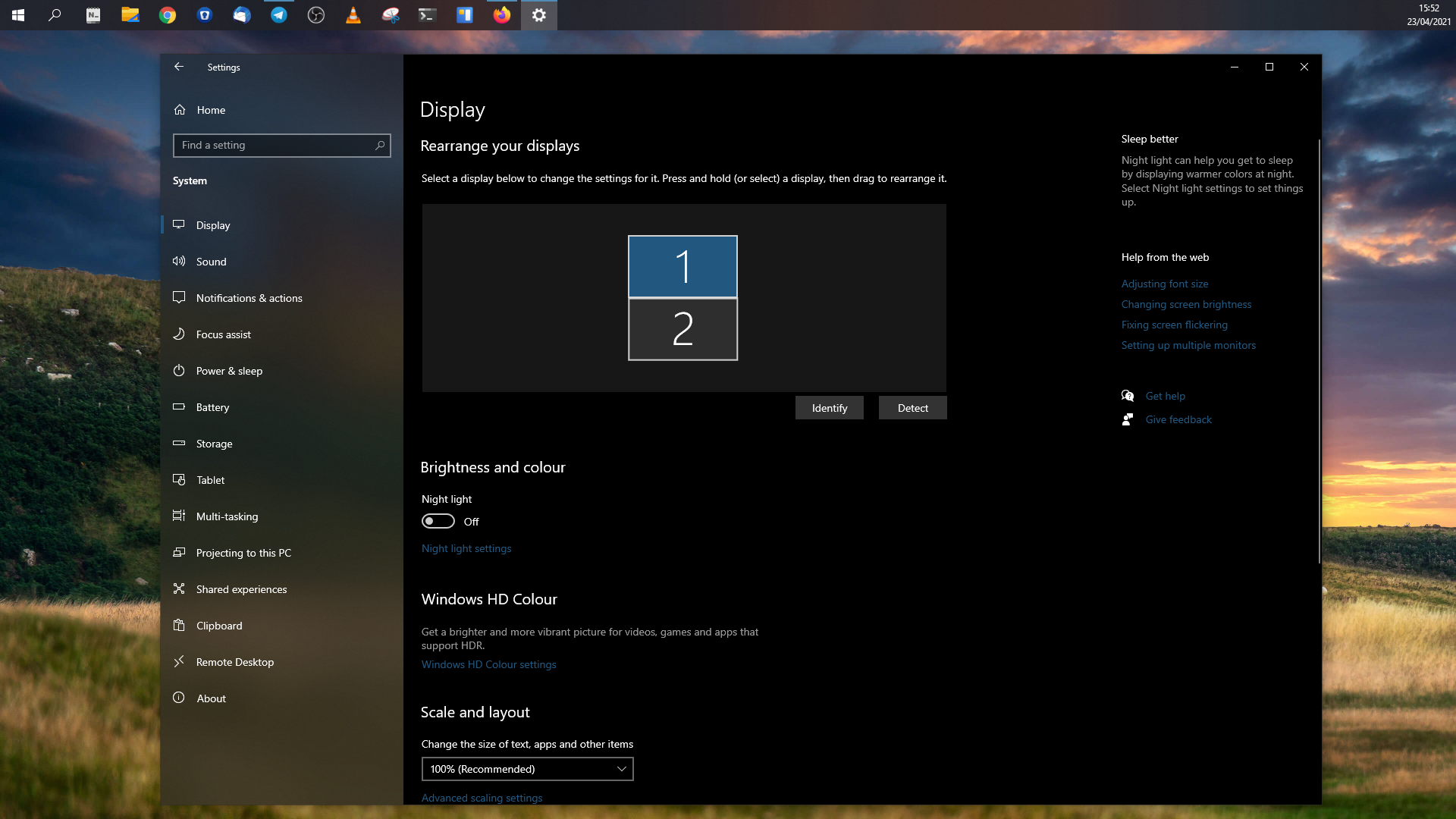 Windows 10 Display Rotation