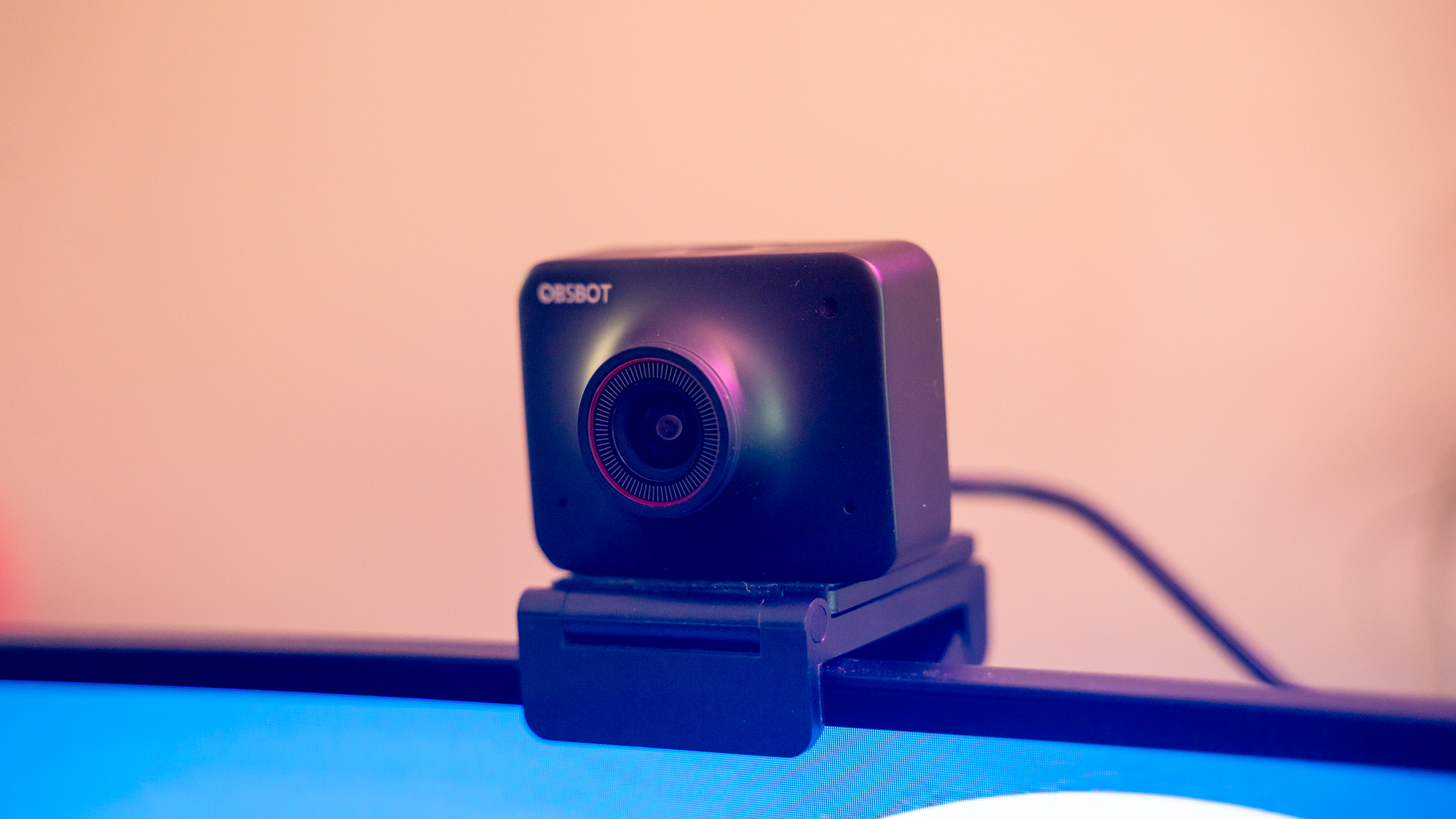 Obsbot Meet 4K mounted on a display