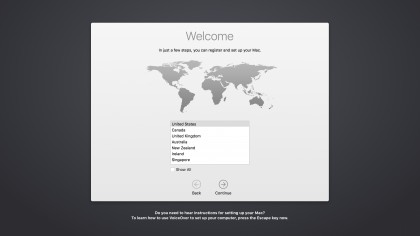 1. Confirm your country and keyboard