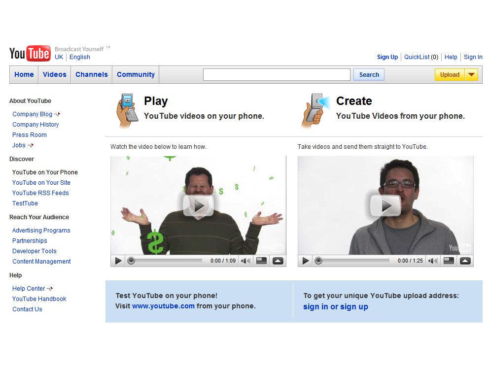 One of YouTube's new features is an improved mobile landing page