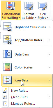 Excel Tutorial 1 - Choose icon sets from conditional formatting