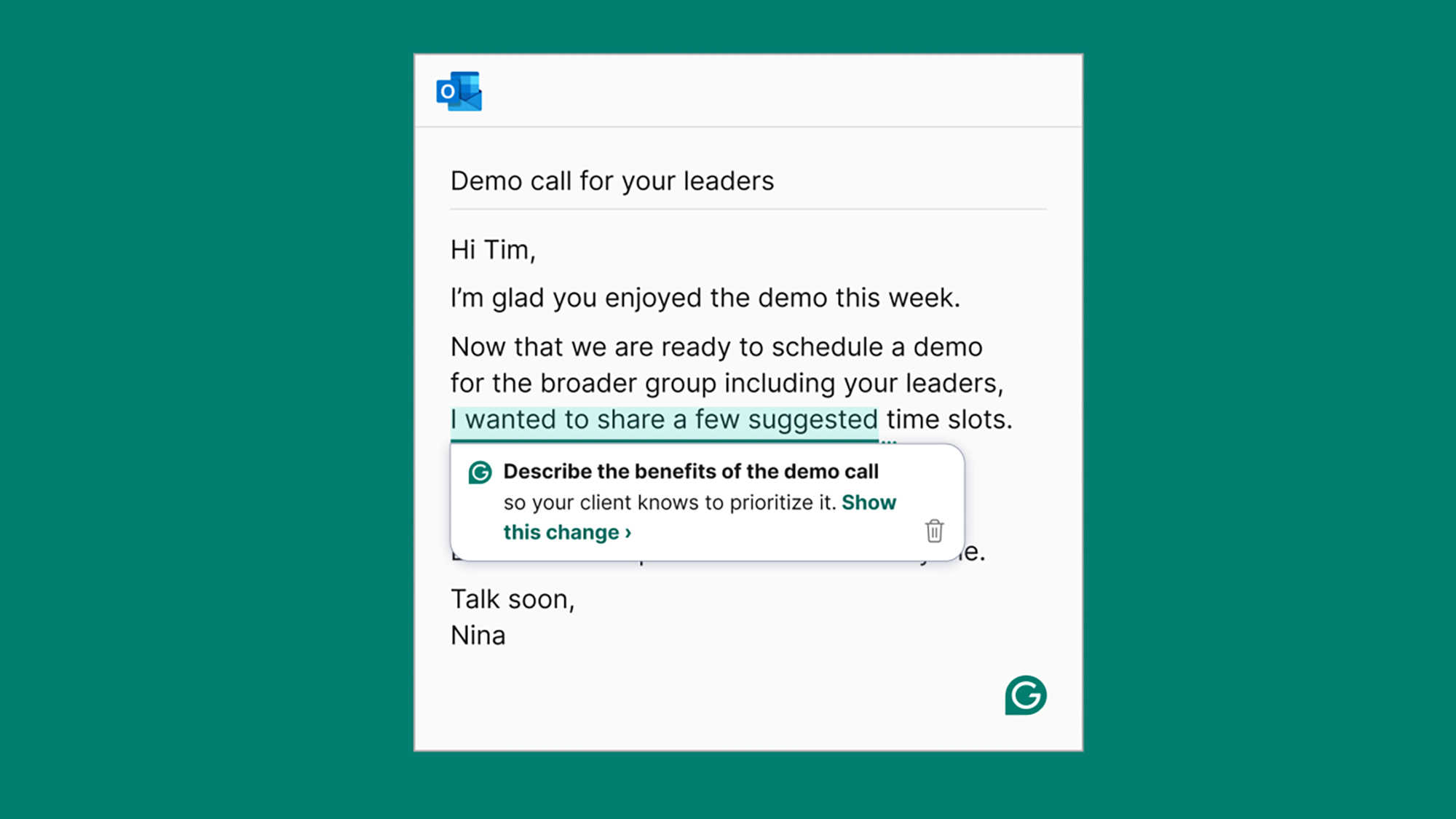 Grammarly dialog