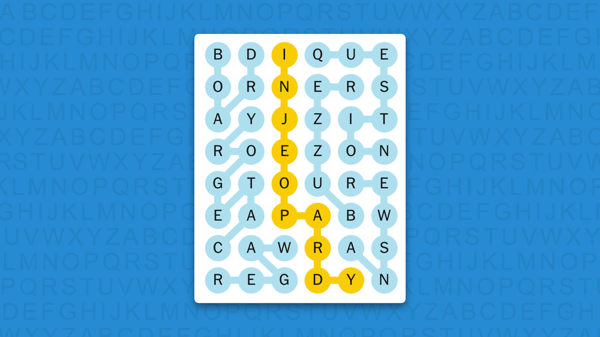 NYT Strands answers for game 871 on a blue background