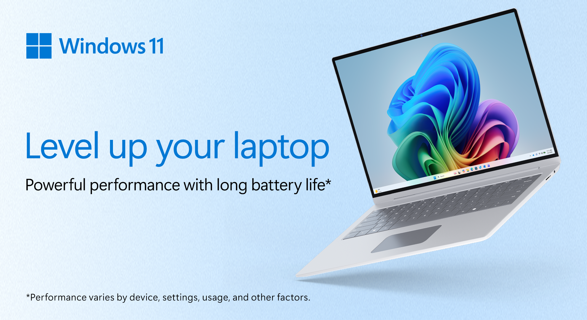Windows 11 Level up your laptop promotional image